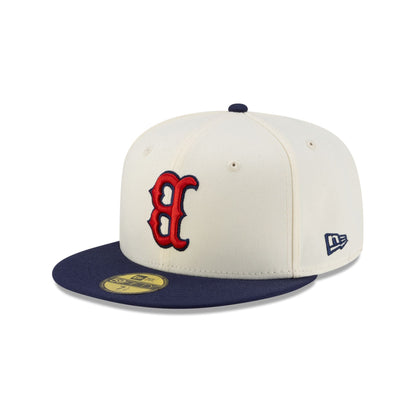 Boston Red Sox Upside Down Logo Chrome 59FIFTY Fitted Hat